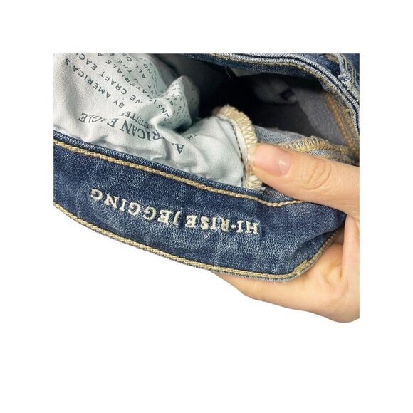 American Eagle Outfitters Jegging Jeans Women 4 Blue Denim Super-Stretch Hi-Rise - Picture 5 of 5